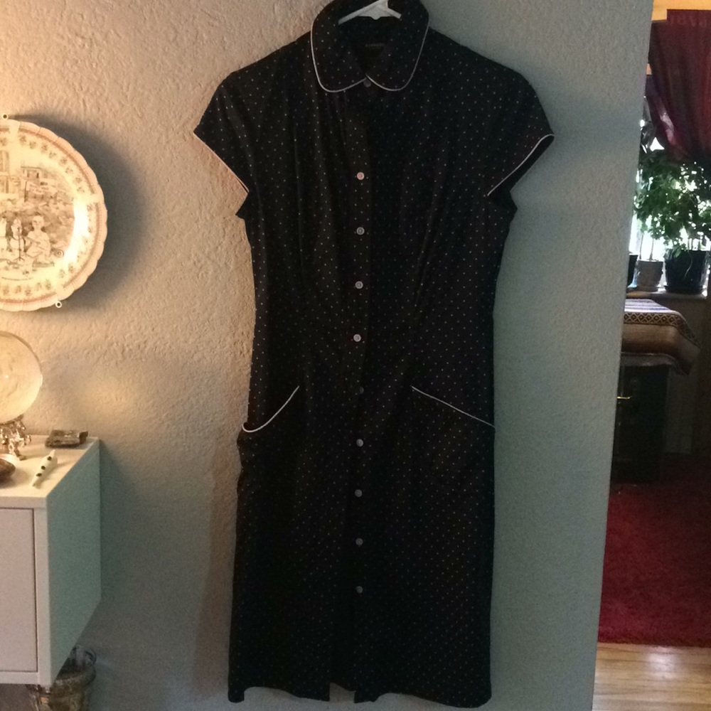 Express black button up dress